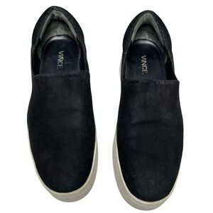 Vince Black Suede Blair Slip-On Platform Sneakers‎ Women's 8M Minimalist Casual